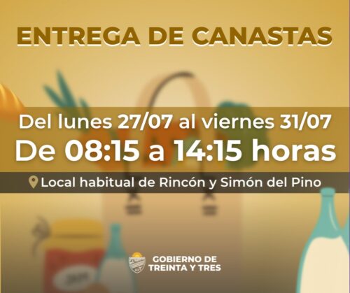 COMENZÓ LA ENTREGA DE CANASTAS DE ALIMENTACIÓN EN TREINTA Y TRES
