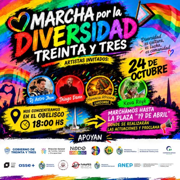 TREINTA Y TRES SE PREPARA PARA LA MARCHA POR LA DIVERSIDAD
